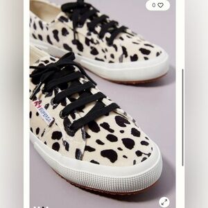 Superga X Anthropologie||Velvet Leopard-Printed Sneakers, Size 7.5